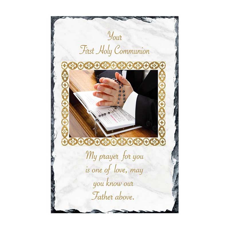 Communion Hands & Bible Personalised Slate - 19cm x 29cm - Image 2