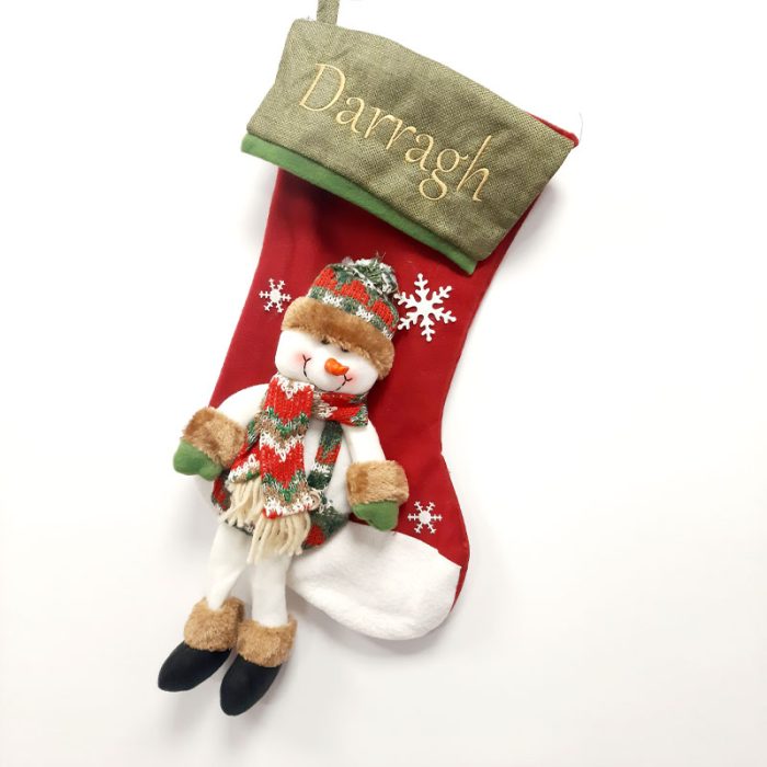 3D Snowman Stocking - 54cm with Embroidery Option