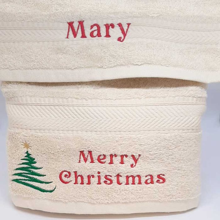 Christmas Hand Towels - Personalised & Embroidered