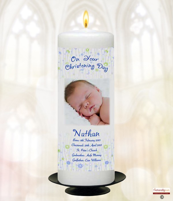 Naturally Irish 9" Christening Candle - Personalised Keepsake - Image 2