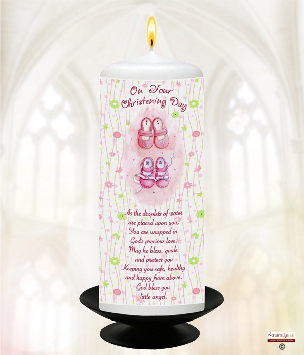 Naturally Irish 9" Christening Candle - Personalised Keepsake