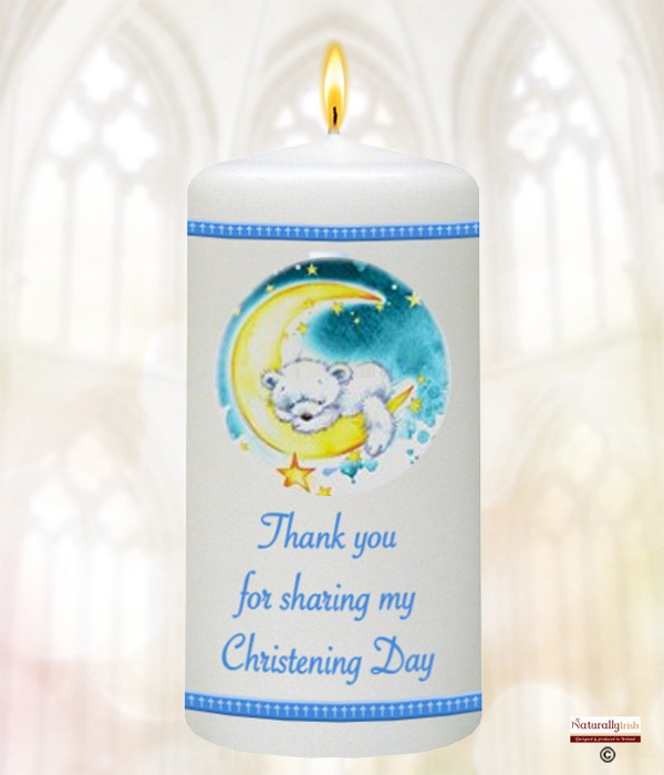 Naturally Irish 2.5" Christening Favour - Bear & Moon Design